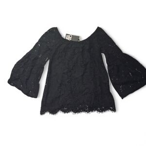 Elegant Black Lace Women's Top